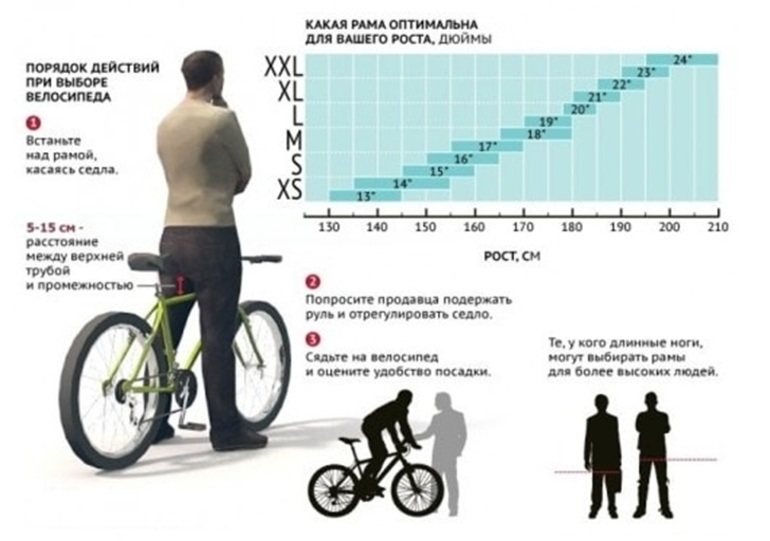 Sélection de la taille du cadre en fonction de la taille et du poids du propriétaire