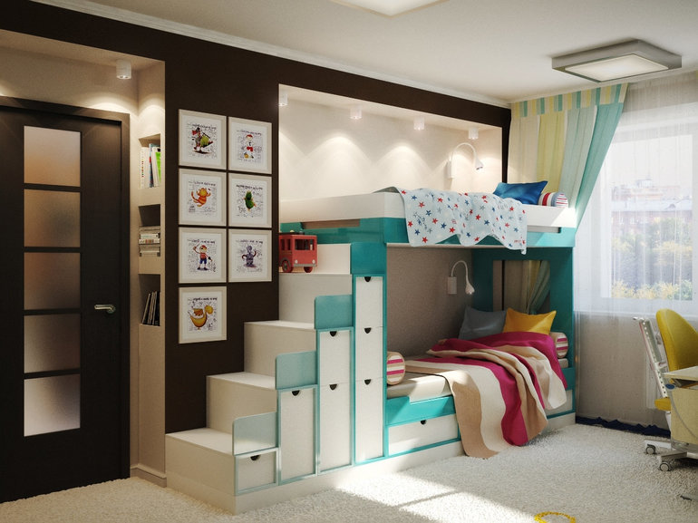  chambre pour fille et garçon ensemble