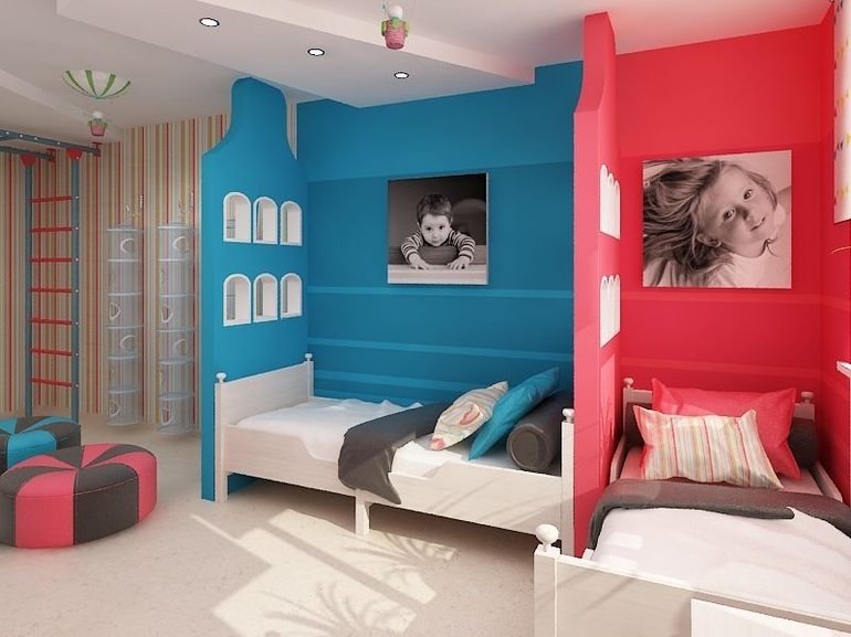  décoration d'une chambre d'enfants pour un garçon et une fille